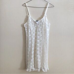 Vintage Apt. 9 White Floral Lace Slip Night Dress